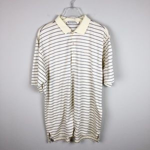 Peter Millar Pale Yellow Striped Polo Shirt (L)